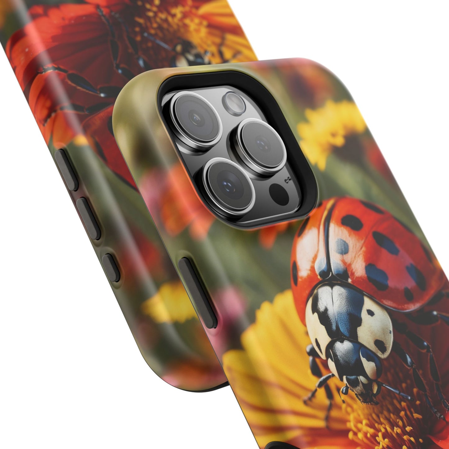 Ladybug on Orange Daisy - MagSafe iPhone Case