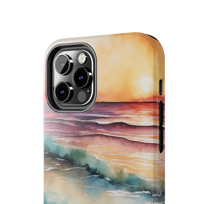 Sunset Waves iPhone Case – Vibrant Watercolor Design