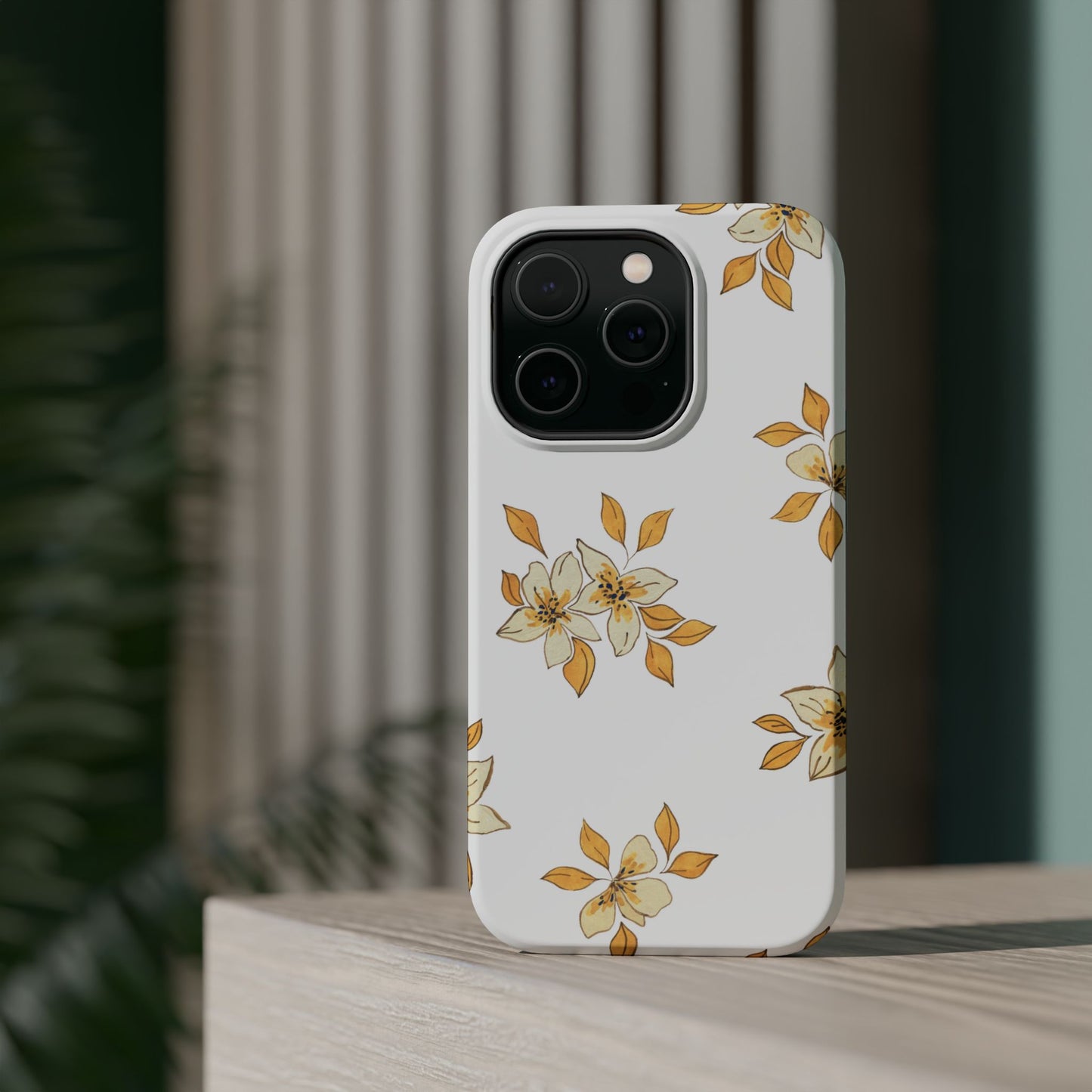 Delicate Yellow Blossom MagSafe iPhone Case – Minimalist Floral Design with Matte Finish