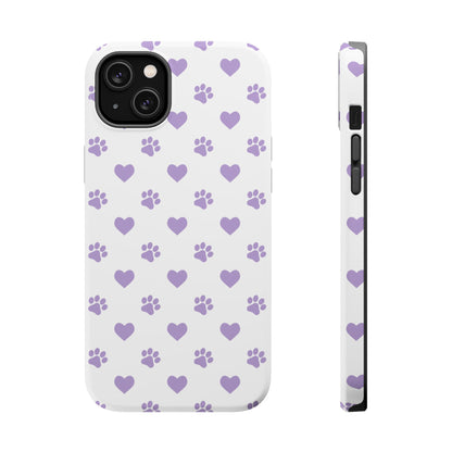 Paw Prints & Hearts – MagSafe iPhone Case with Adorable Pet-Lover Design