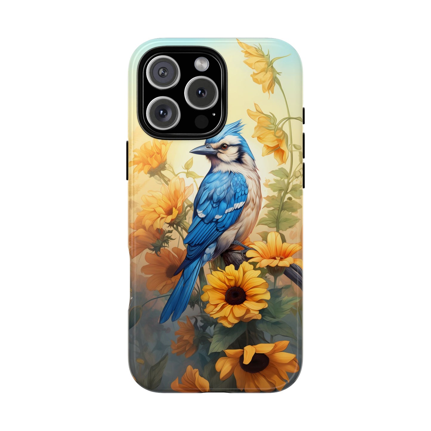 Blue Jay & Sunflowers Phone Case - Perfect Gift for Bird Lovers! - BOGO Cases