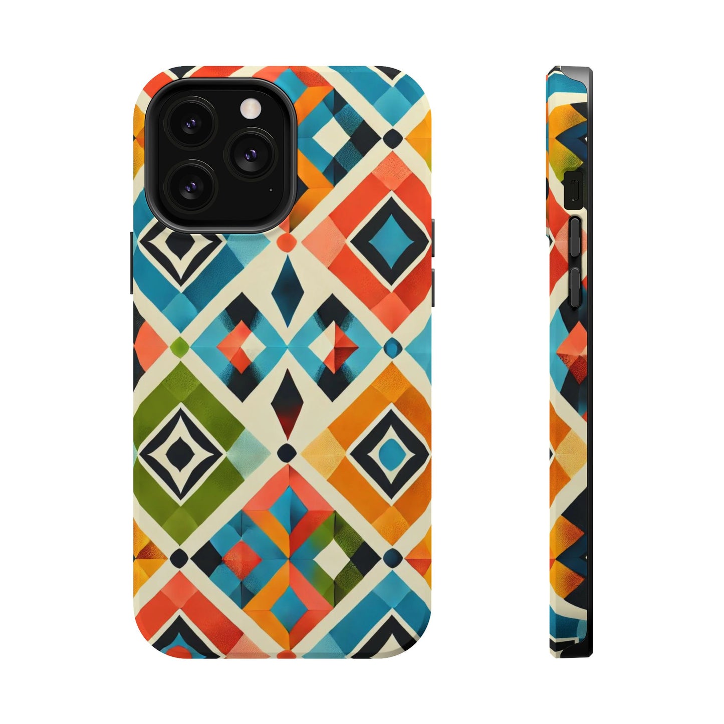 Harlequin Geometric MagSafe iPhone Case - Vibrant Abstract Protective Cover