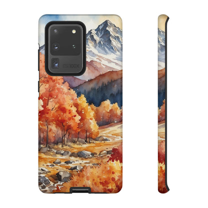 Watercolor Autumn Forest and Mountains - Samsung Galaxy Case