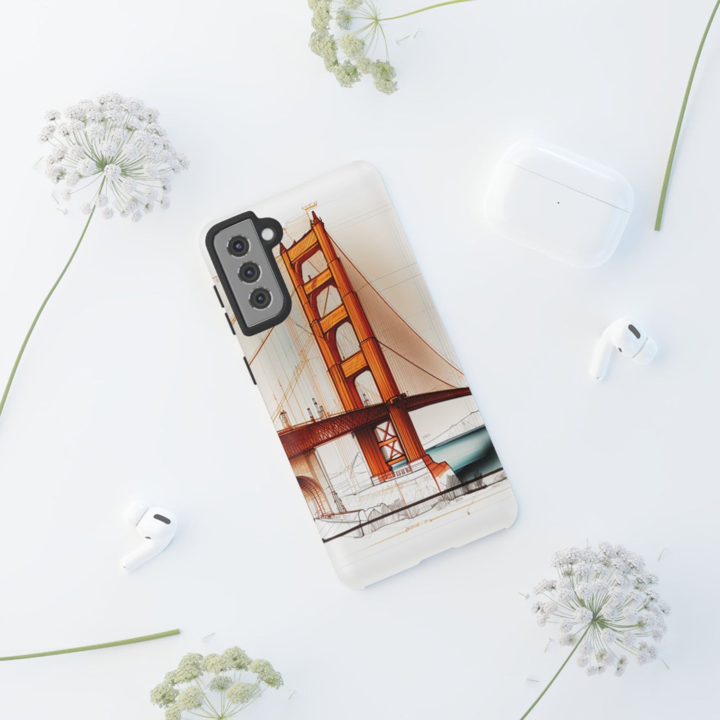 Golden Gate Bridge Samsung Galaxy Case - Architectural Sketch Design