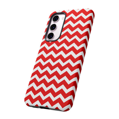 Bold Red & White Chevron – Modern Geometric Samsung Galaxy Case