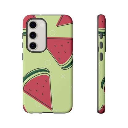 Watermelon Slice Samsung Galaxy Case – Fresh & Fun Design with Retro Geometric Pattern