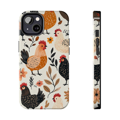 iPhone Case: Cluckin' Vintage – Chickens & Leaves