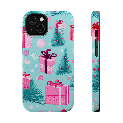 Festive Pink Christmas Gifts and Evergreen MagSafe iPhone Case – Holiday Theme, Protective Cover