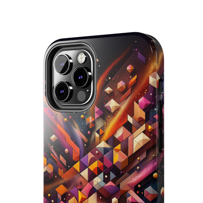 Geometric Galaxy iPhone Case - Abstract Cosmic Protective Cover - Retro Gamer