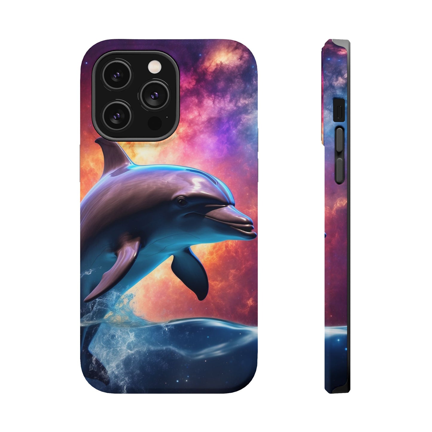 Cosmic Dolphin Galaxy Art - MagSafe-Compatible Case