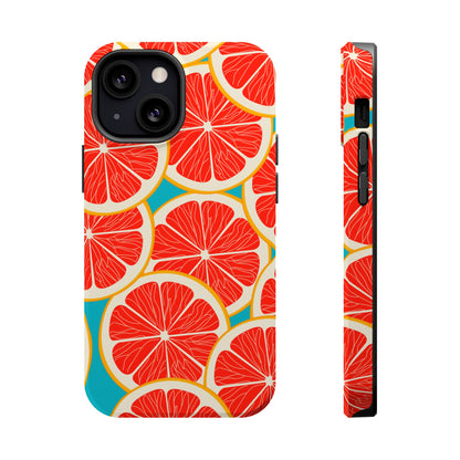 Ruby Grapefruit Pop Tough MagSafe iPhone Case – Vibrant Citrus Design, Shock-Resistant Protection