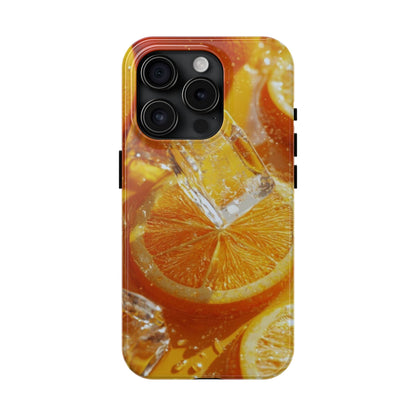 Citrus Orange Splash iPhone Case – Dual-Layer Tough Protection, Vibrant Summer Design