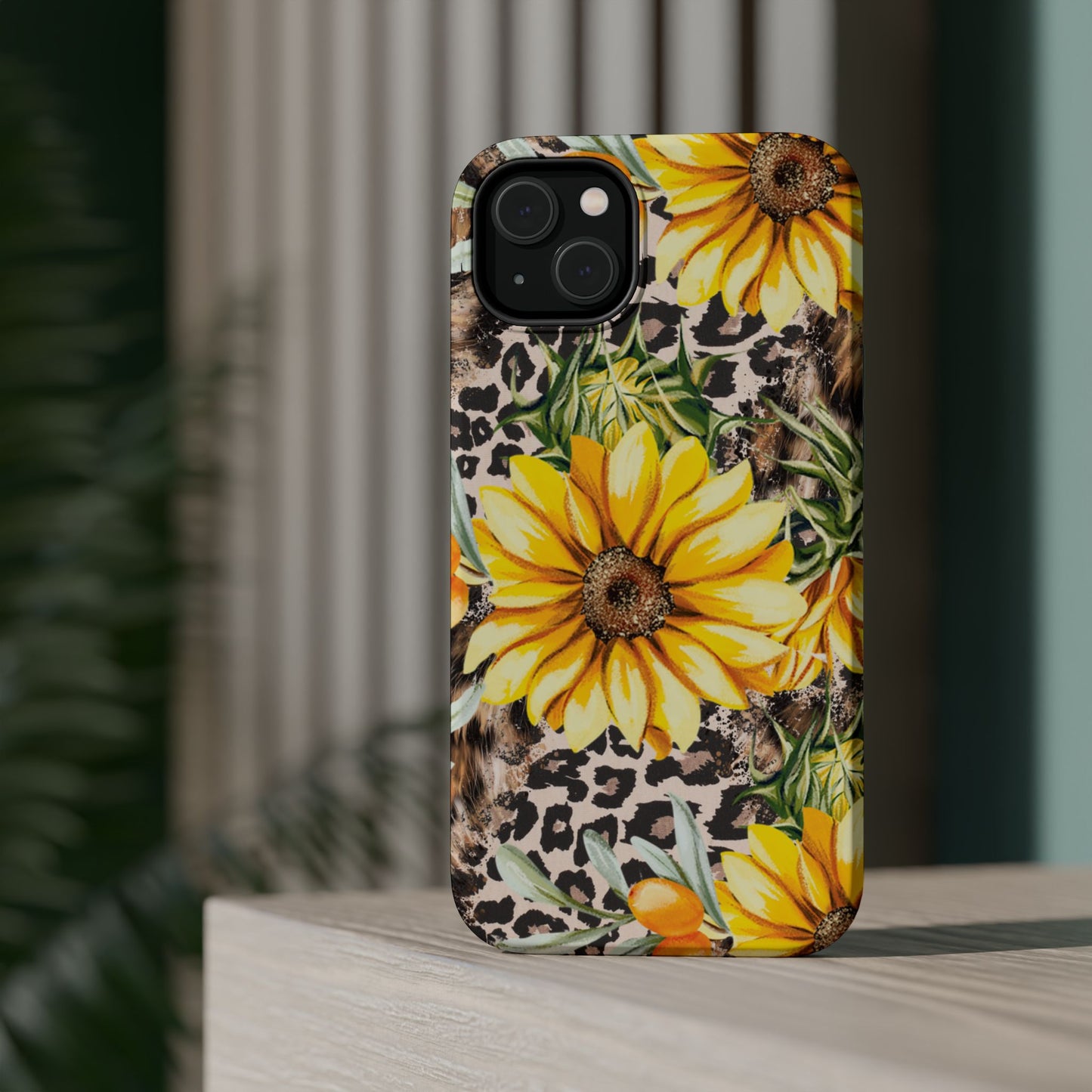 Leopard Sunflower Chic - MagSafe  iPhone Series Case