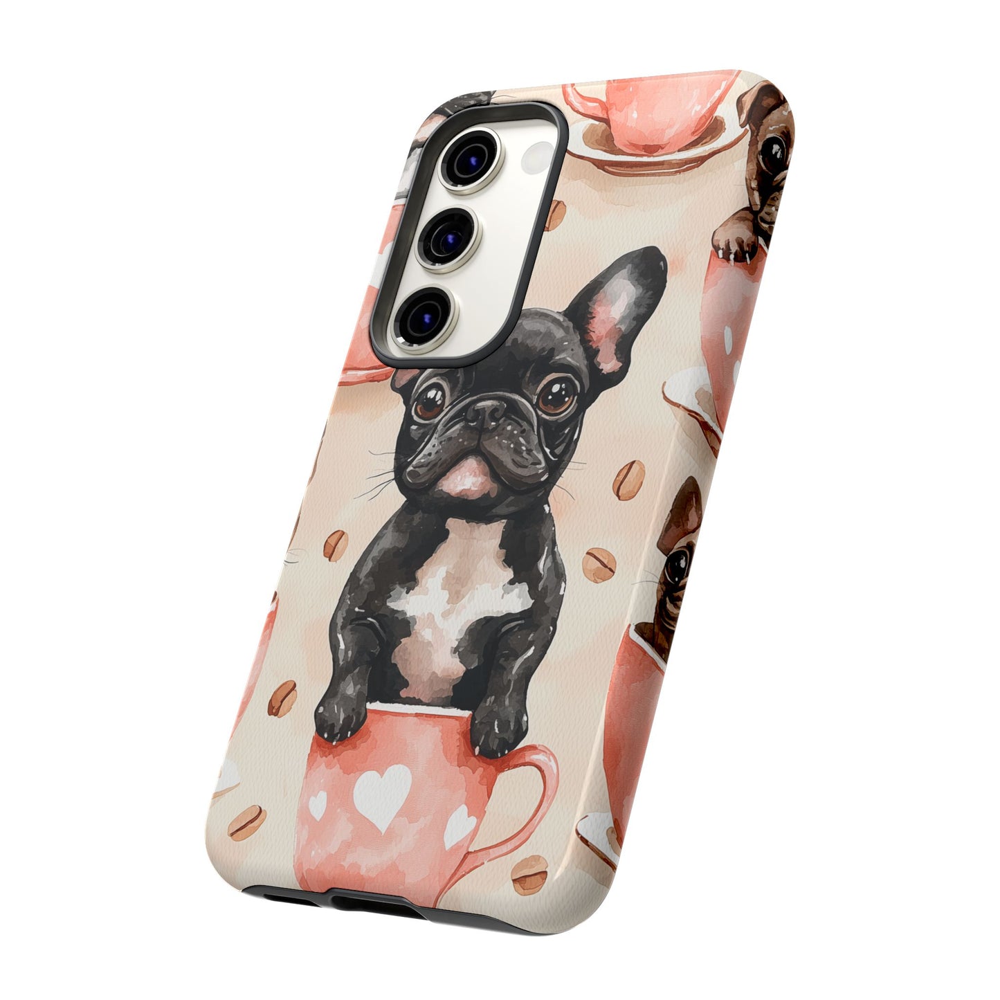 French Bulldog in Coffee Cup  Samsung Galaxy  Case – Cute Dog Art, Shockproof & Slim Design