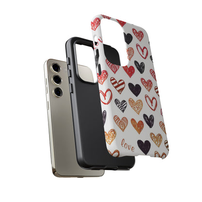 Samsung Galaxy Case: Hand-Drawn Hearts & Love