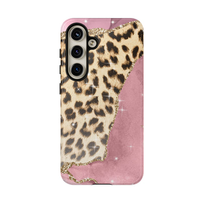 Pink Glam Leopard - Samsung Galaxy Series Case with Glitter Accents