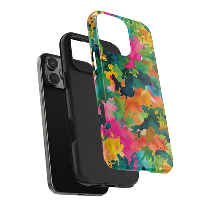 Vibrant Watercolor Splash iPhone Case – Bold Multicolor Artistic Design