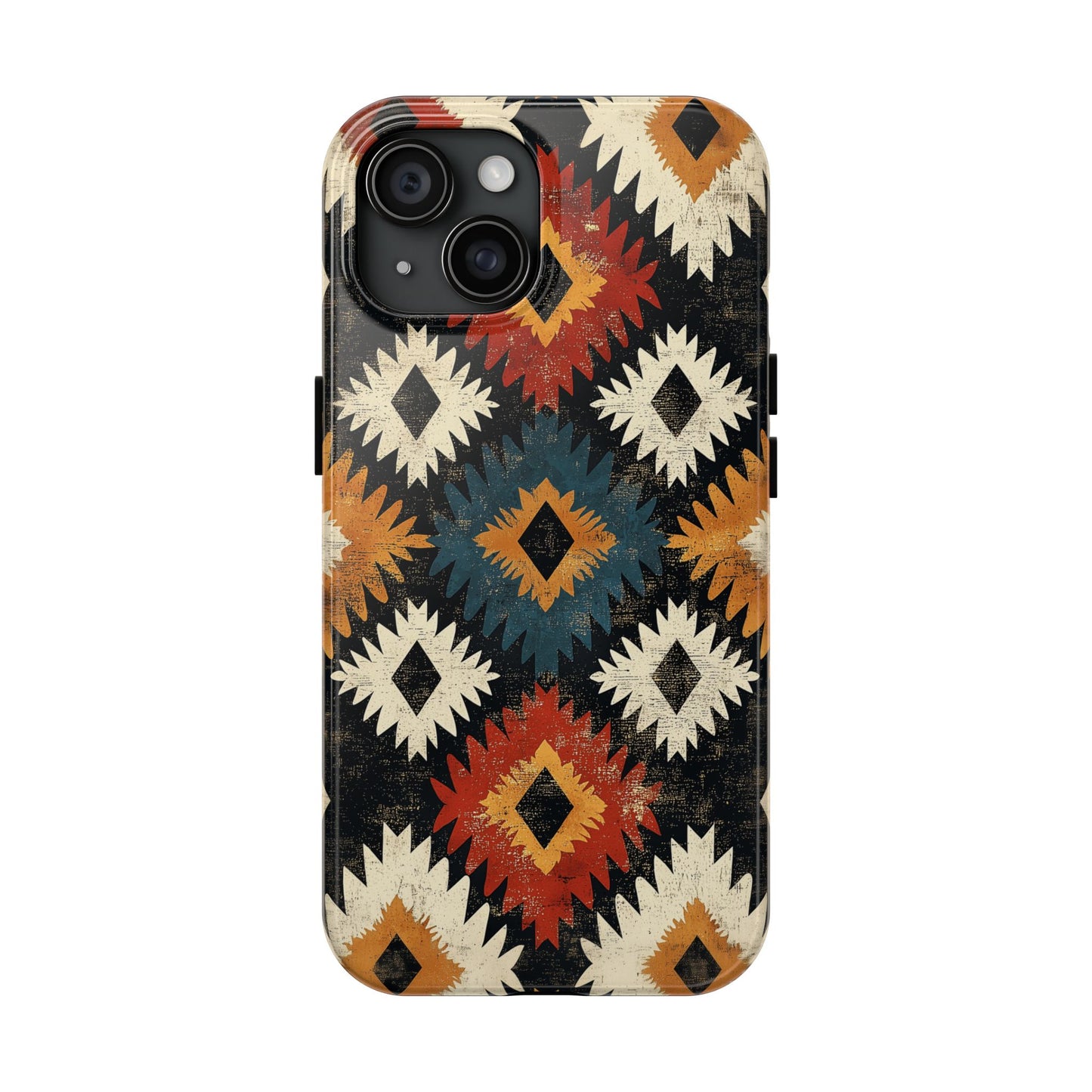 Rustic Tribal Sunburst Tough iPhone Case – Vibrant Geometric Design, Dual - Layer Protection - BOGO Cases