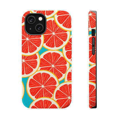 Ruby Grapefruit Pop Tough MagSafe iPhone Case – Vibrant Citrus Design, Shock-Resistant Protection