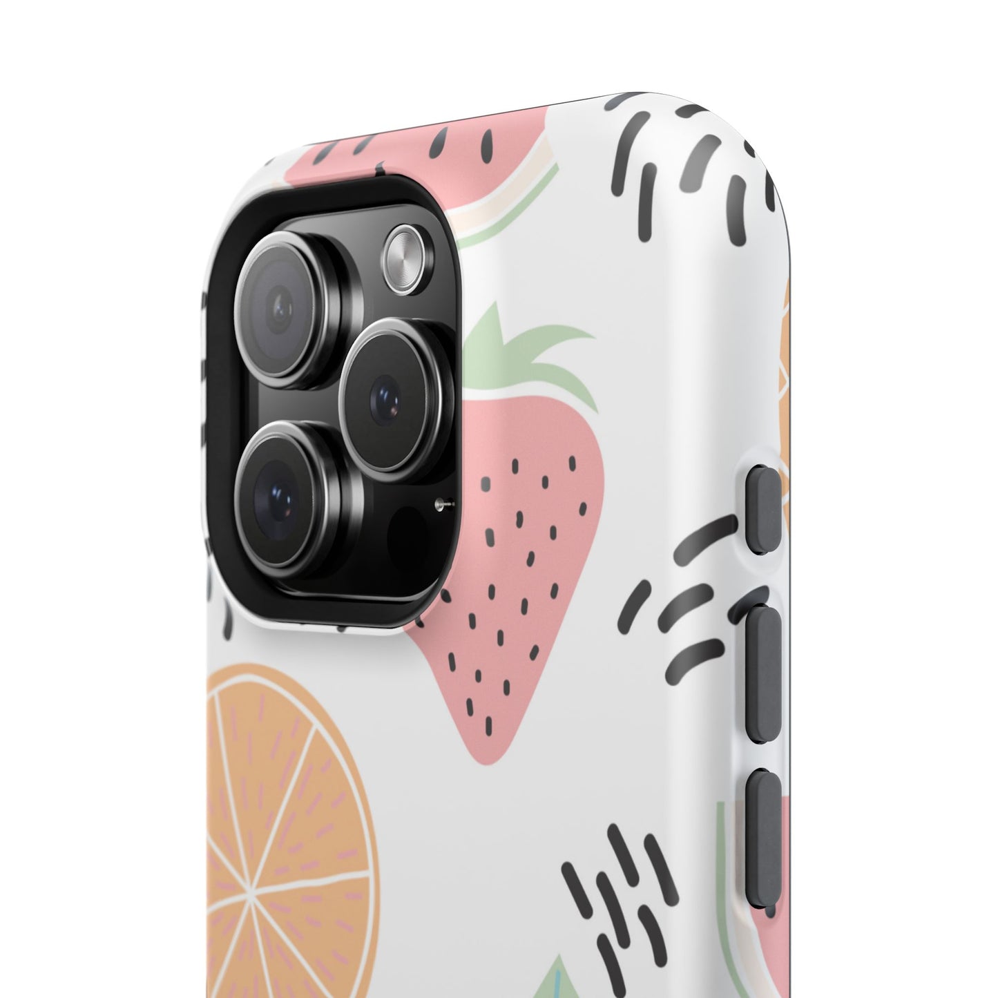 Tropical Fruit Fiesta Tough MagSafe iPhone Case – Fun Watermelon, Pineapple, and Citrus Design