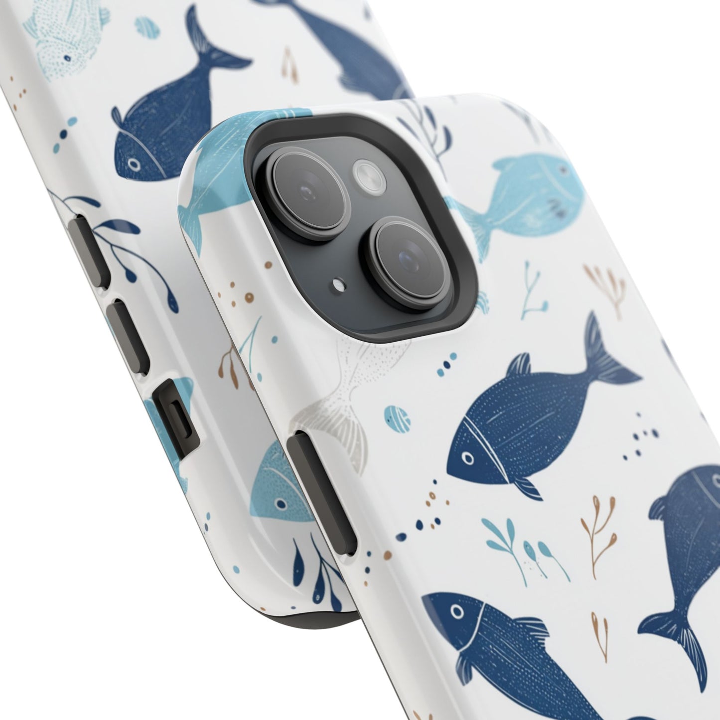 Oceanic Blue Fish Pattern - MagSafe iPhone Series Case