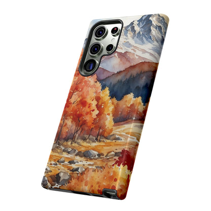 Watercolor Autumn Forest and Mountains - Samsung Galaxy Case