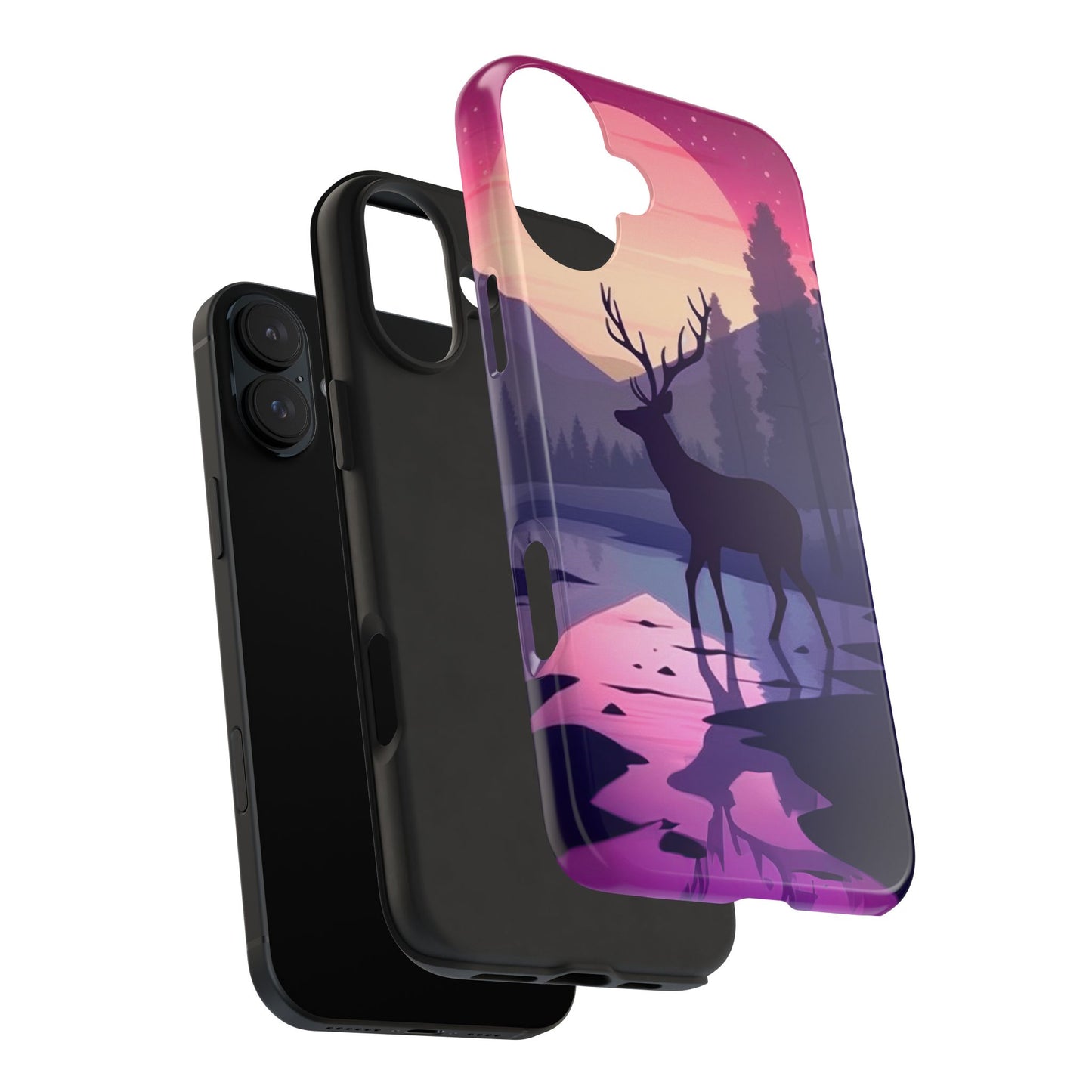 Twilight Elegance: Stag Reflection – iPhone Case