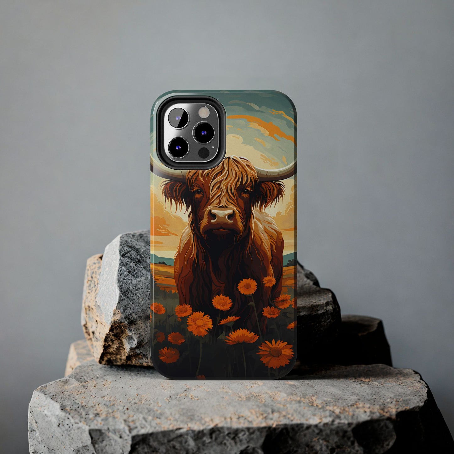 Highland Cow Case | Rustic Farmhouse Floral Design