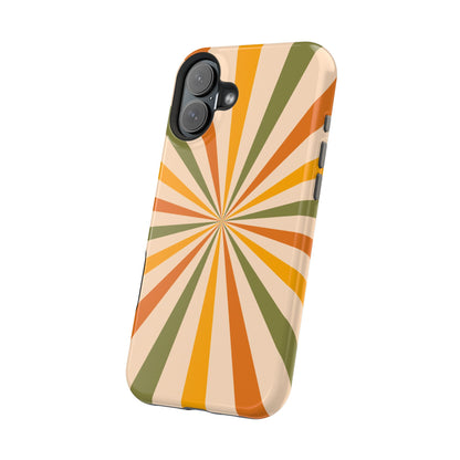 Retro Sunburst MagSafe iPhone Case – Bold Geometric Design, Durable Shockproof Protection