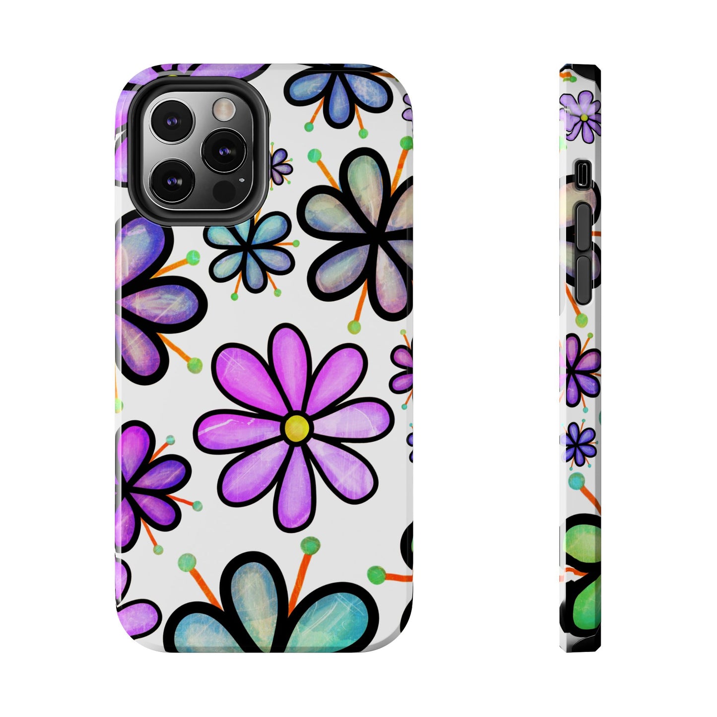 Whimsical Lavender Floral iPhone Case – Ultra-Slim, High-Gloss Finish