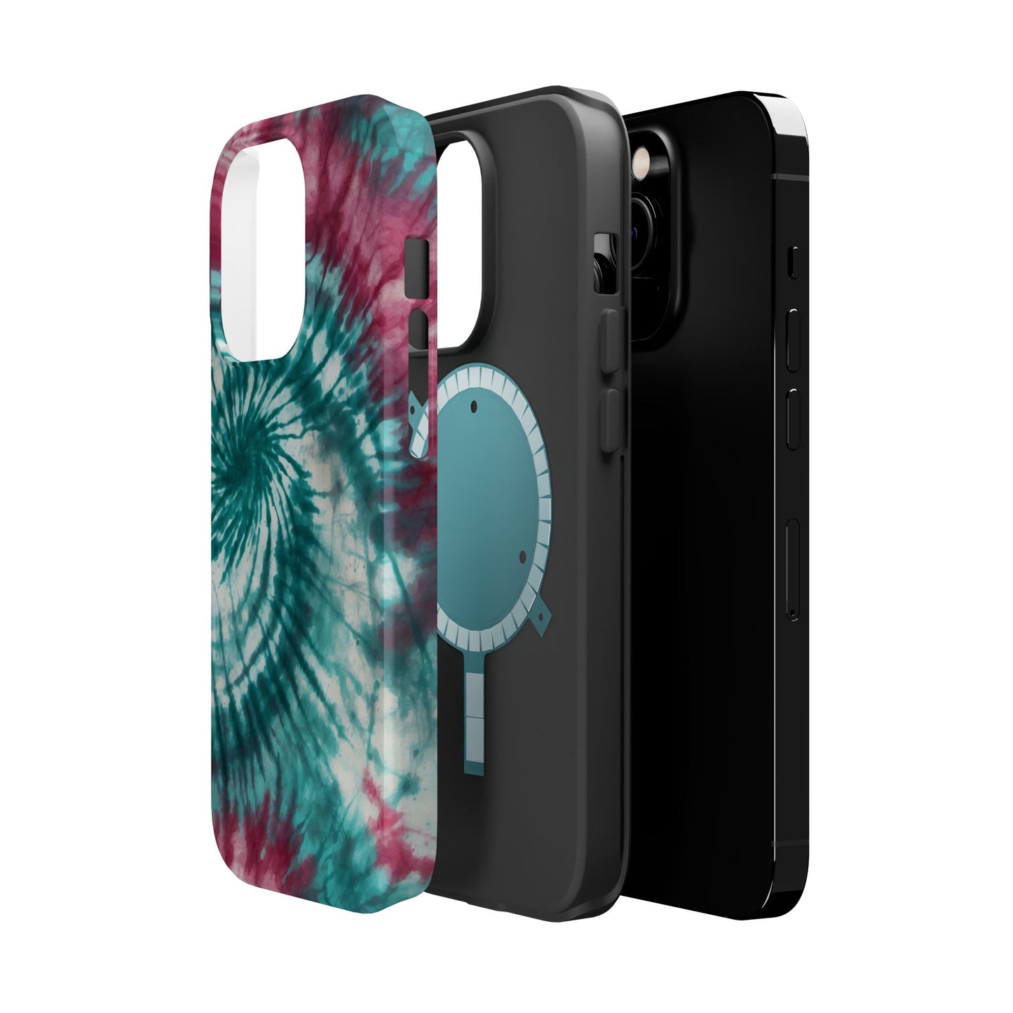 Teal and Pink Tie-Dye MagSafe Case – Stylish and Functional