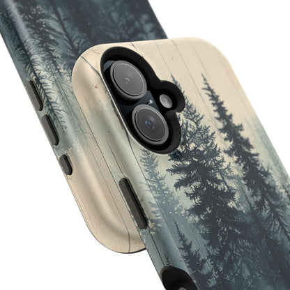 Misty Forest Wood MagSafe iPhone Case - Nature-Inspired Protective Cover