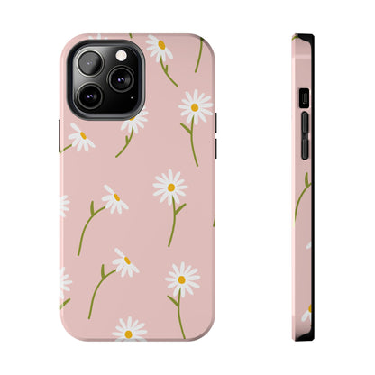 Daisy Delight Tough iPhone Case – Cute Floral Design with Dual-Layer Protection