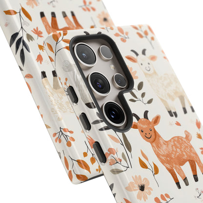 Samsung Galaxy Case: Smiley Goats & Dried Flowers – Vintage Charm