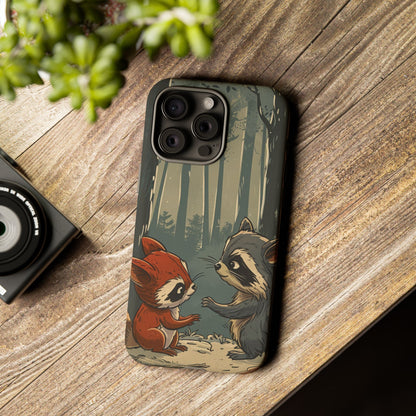 Whimsical Woodland Raccoons Phone Case