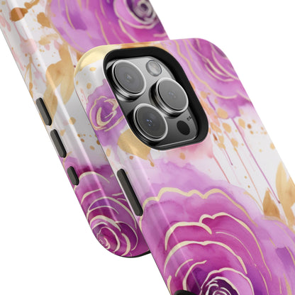 Radiant Purple & Gold Floral - MagSafe iPhone Series Case