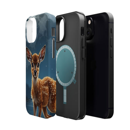 MagSafe-Compatible iPhone Case – Enchanted Fawn Under the Moonlit Sky