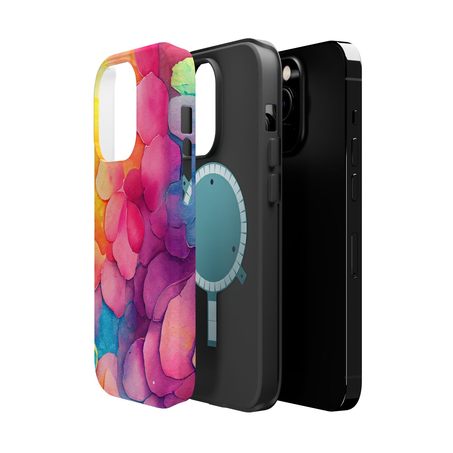 Sunset Petals Watercolor MagSafe iPhone Case – Slim Design, Glossy Finish