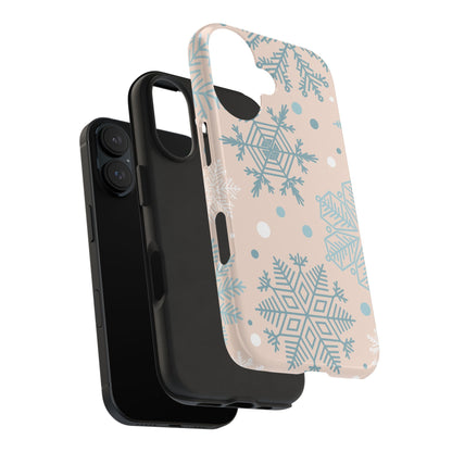 Winter Snowflakes iPhone Case – Shockproof, Smooth Matte Finish, Dual-Layer Protection