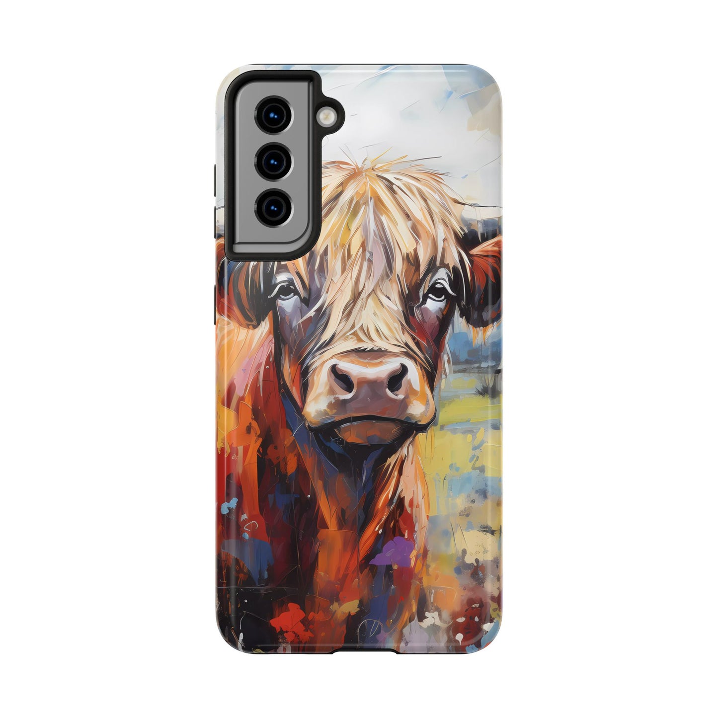 Cute Western Phone Case | Highland Cow | Robust Rocky Mountain-Inspired | Expressionism | Fresco