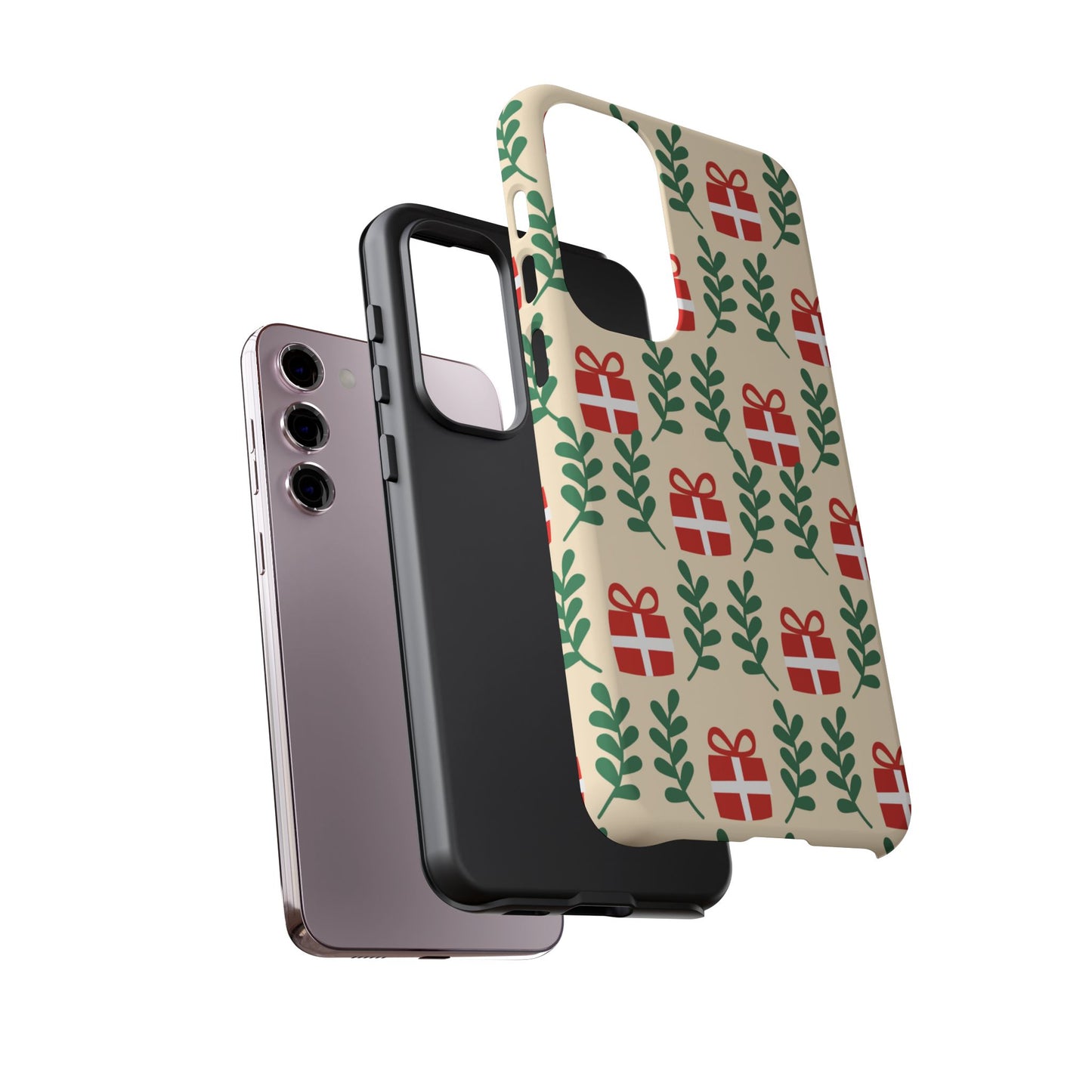 Samsung Galaxy Case: Holiday Cheer – Red Gifts & Green Leaves