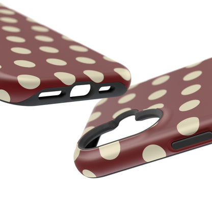 Classic Red & Cream Polka Dots - MagSafe iPhone Case