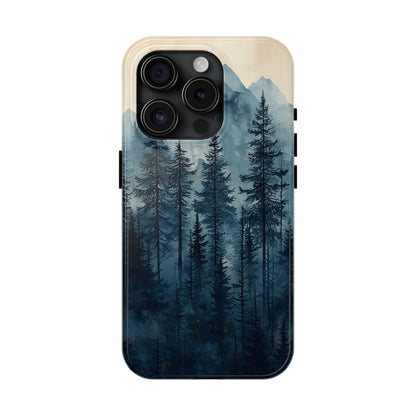 Misty Forest iPhone Case - Nature-Inspired Mountain Scene Protective Cover