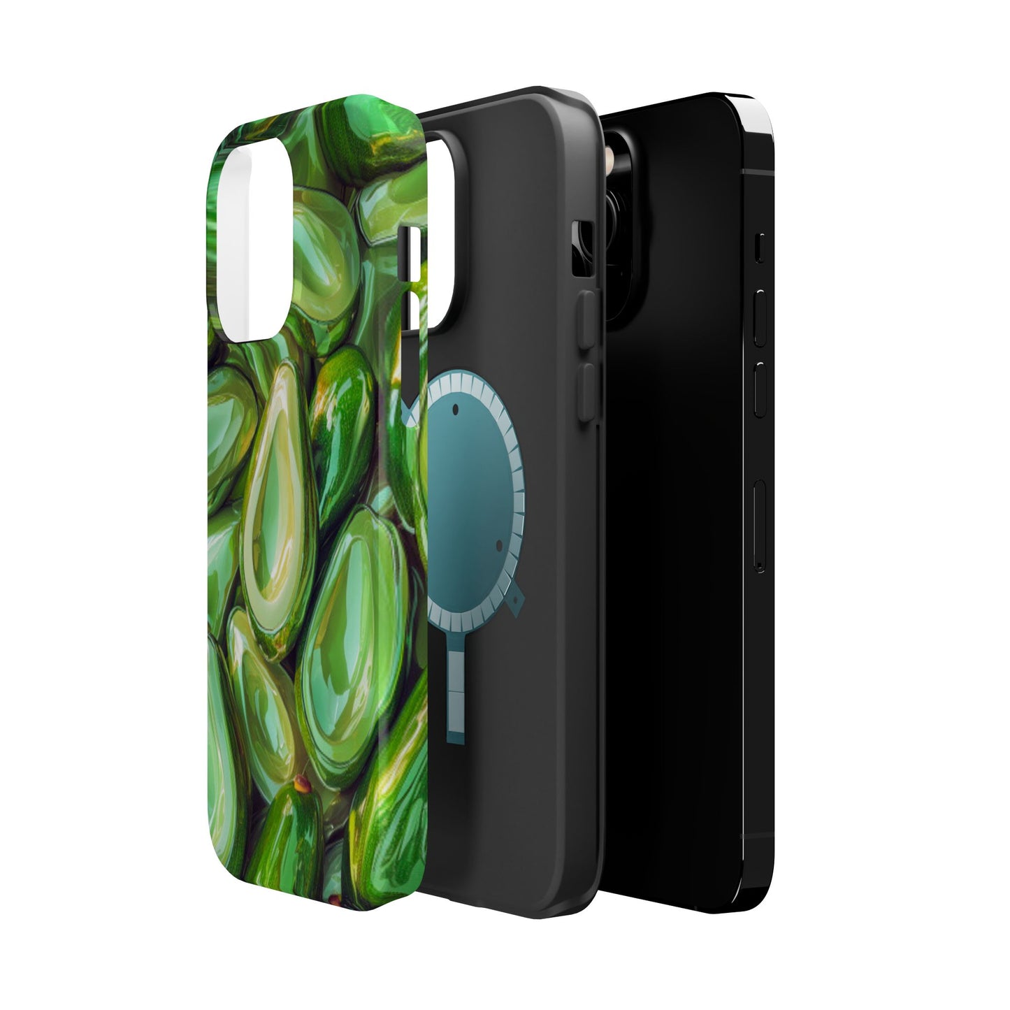 Glossy Avocado MagSafe iPhone Case – Sleek Green 3D Fruit Design, Durable and Stylish