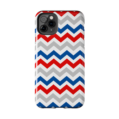 Patriotic Red, White & Blue Chevron – Geometric iPhone Case