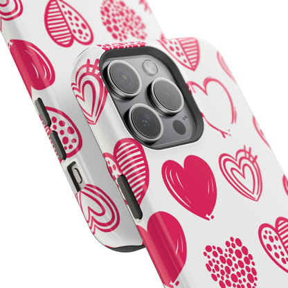 Funky Pink Hearts – MagSafe iPhone Case