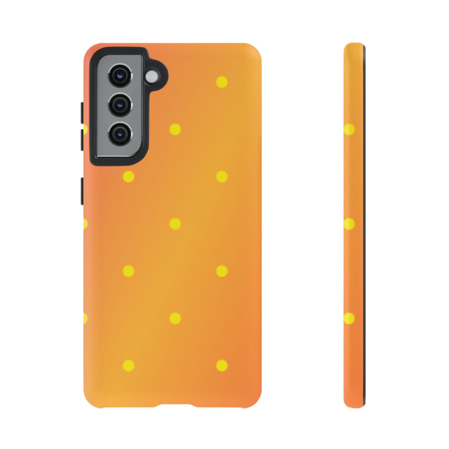 Sunset Gradient Polka Dots Samsung Galaxy Case – Shockproof, Matte Finish, Dual-Layer Protection