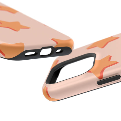 Retro Orange Stars MagSafe iPhone Case – Shock-Resistant, Smooth Matte Finish, Dual-Layer Design