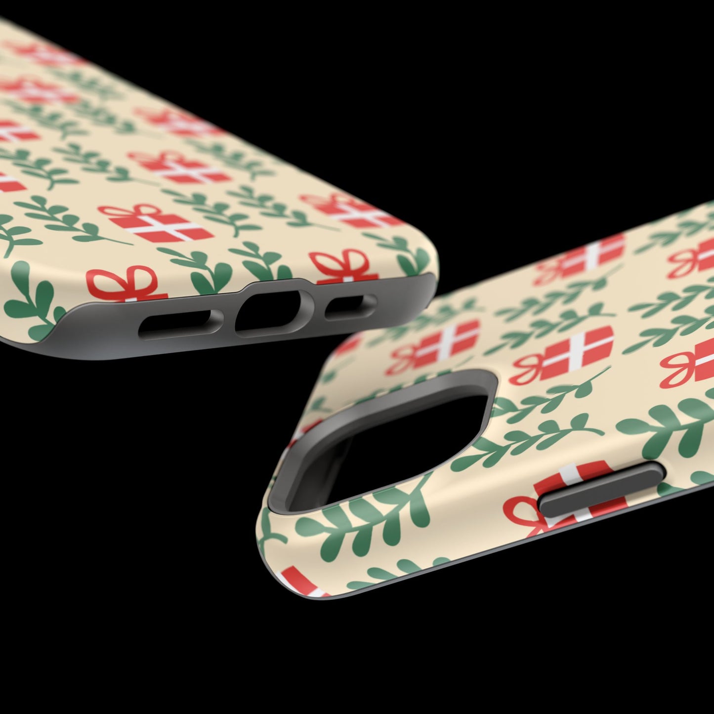 MagSafe iPhone Case: Holiday Cheer – Red Gifts & Green Leaves