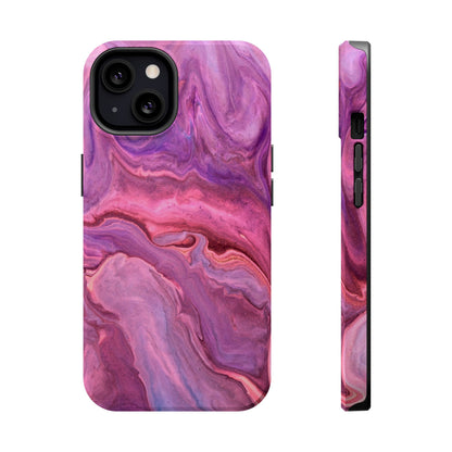 Lavender Dreamscape – MagSafe Case with Abstract Purple & Pink Marble Art